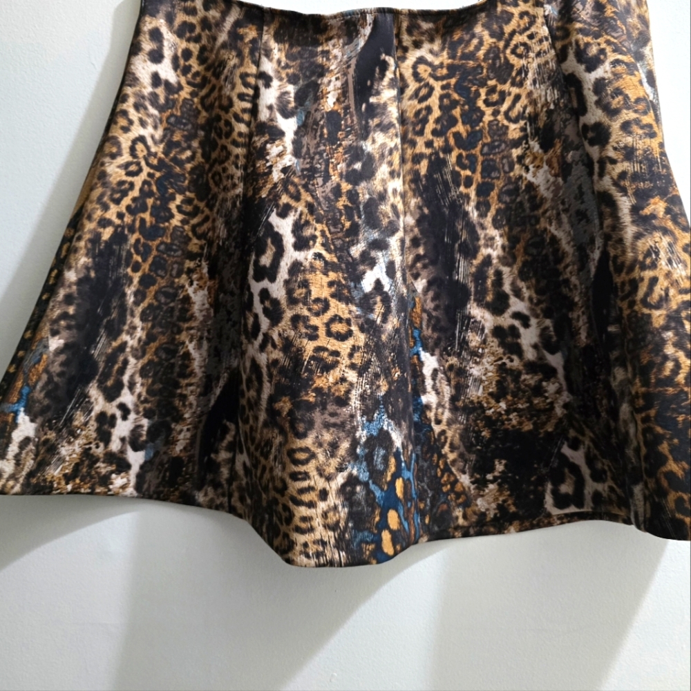 Abstract Leopard Print Mini Skater Skirt size XL - Picture 12 of 12